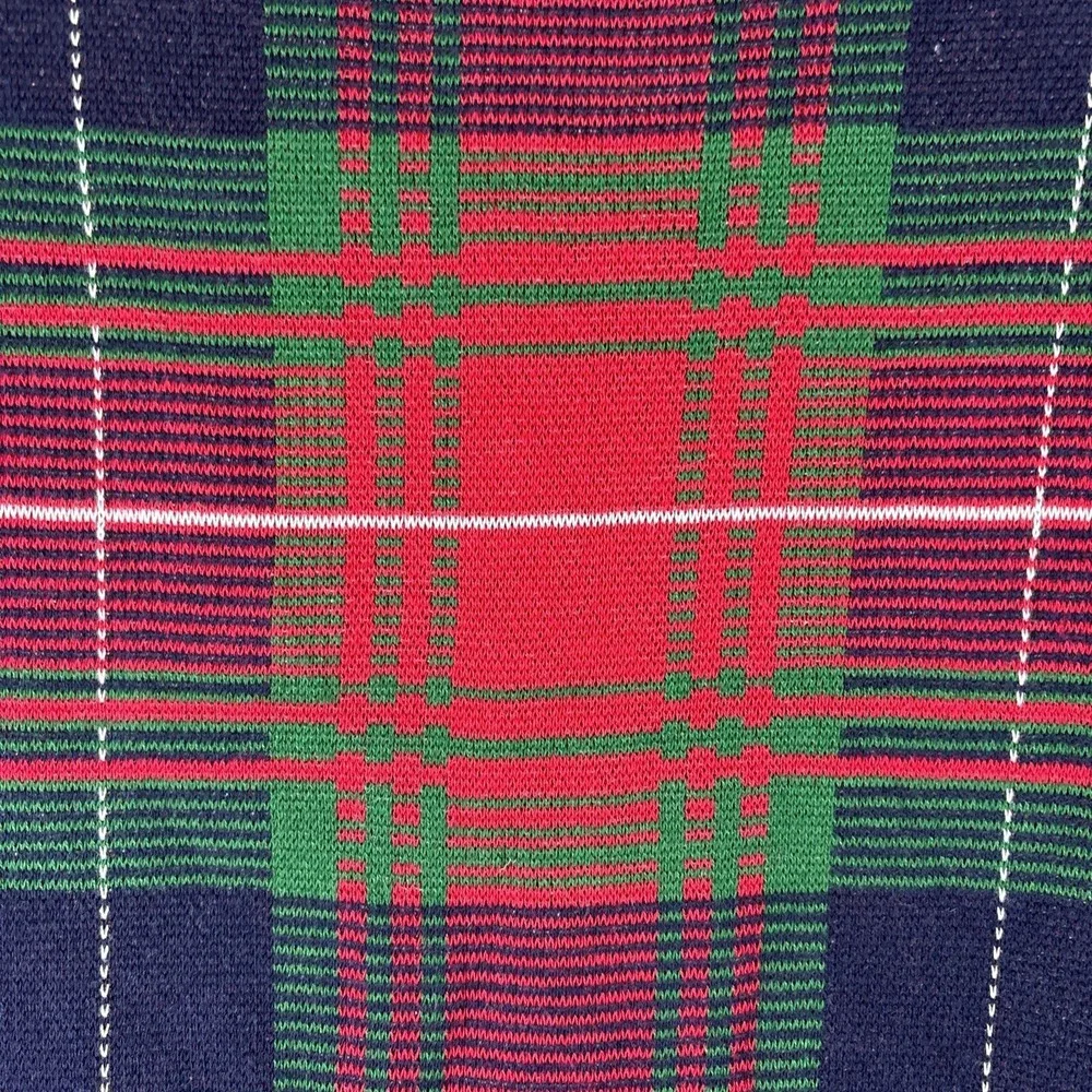 Tommy Hilfiger Womens Sweater‎ Dress Sz S Red Holiday Plaid Short Sleeve Logo